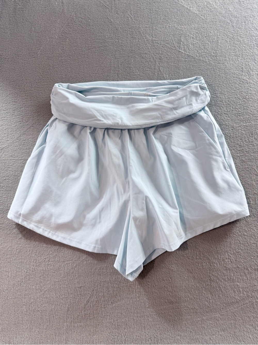JoyLab - Light Blue Fold-Over Waist Women's Active Shorts